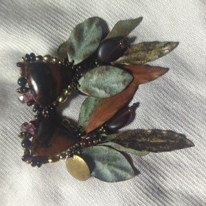 Dramatic Vintage CHIPITA Joan Eagle  Feather & Glass Beads Dangle Earrings